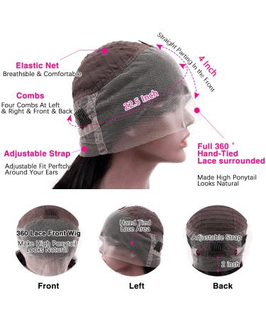 28 360 Body Wave Full Lace Frontal Wig - HD Transparent Human Hair, 150% Density, Pre-Plucked, Brazilian Virgin for Black Women - Buy Online on GoSupps.com