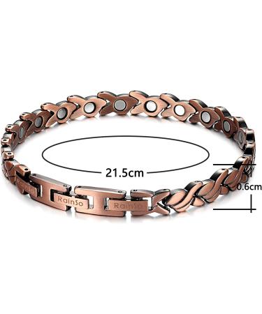 RainSo Pure Copper Magnetic Therapy Bracelet for Arthritis Relief - Adjustable Wristband with 3 Smarter Buckle - Buy Online on GoSupps.com