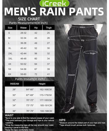 iCreek Rain Pants for Men - Waterproof Lightweight Trousers for Outdoor Activities Biking & Trekking - Breathable Black Design - Buy Online on GoSupps.com