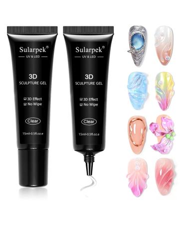 sularpek 3D Sculpting Gel 2pcs 15g Multifunctional for Nail Art and DIY Charms