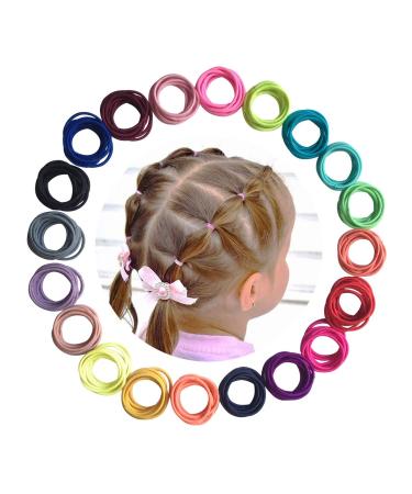 Baby Hair Ties for Girls - 200Pcs Small Elastic Toddler Hair Ties Ponytail Holders Hair Ties for Baby Girls Infants Kids Hair Accessories (Color A)
