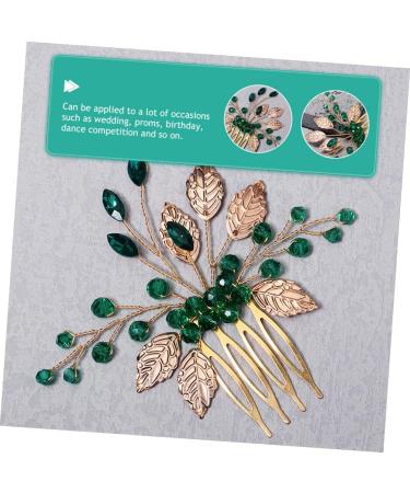 Beatifufu Rhinestone Tuck Comb Wedding Hair Comb Bridal Hair Comb Leaf Hair Accessories Prom Hair Accessories Gold Hair Accessories Leaf Hair Comb Wedding Hair Accessories - Buy Online on GoSupps.com