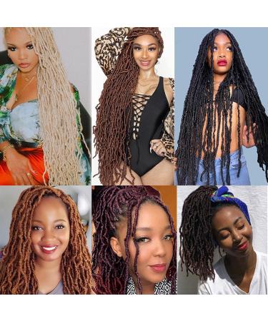 Ubeleco 18 Inch Soft Locs Crochet Hair | Ombre Natural Black Brown Pre-Looped Faux Locs | Synthetic Curly Wavy Locs Crochet Hair (Pack of 8) 1B/30 - Buy Online on GoSupps.com
