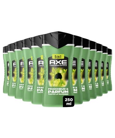 AXE Men's 5-in-1 Rough Morning Shower Gel - 24h Moisturizing - 87% Naturally Derived Ingredients - Citrus Scent - Pack of 12 x 250ml