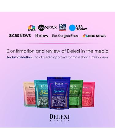 DELEXI Lavender Hard Wax Beads 1.2 lb - Painless Hair Removal for Bikini, Brazilian, Legs, Armpit, Eyebrows & Facial - Suitable for Sensitive Skin - No Strips Needed - Buy Online on GoSupps.com