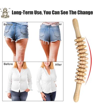 Buy Wooden Massage Roller & Fascia Rod - Anti-Cellulite Device for Muscle Relaxation & Body Shaping - Buy Online on GoSupps.com