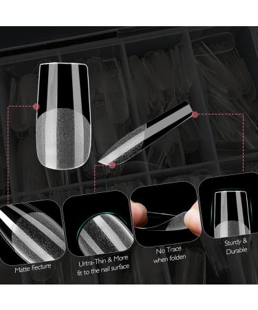 Shop NAGESTIPS Transparent Fake Nails - 420 Pcs Short Square Nail Tips Set | Full Cover | 12 Sizes for Professional Quality Manicures - Buy Online on GoSupps.com