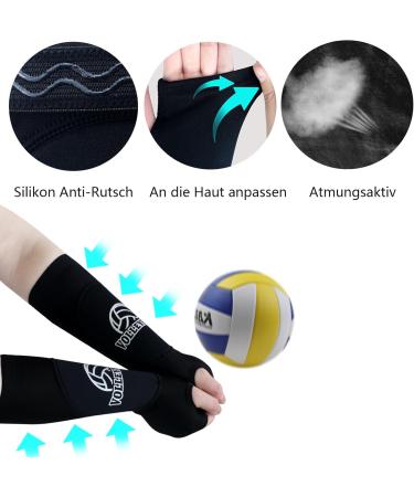 Shop NVUGFJ Volleyball Arms - Unisex Sports Forearm Support & Protection Bands - Perfect for Volleyball & Gardening - Black - Buy Online on GoSupps.com