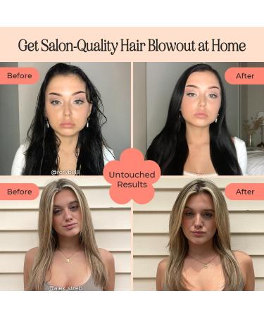 INH Blowout Brush Hair Dryer - 2 in 1 Ceramic Titanium Straightener & Curler | Heated Round Brush Styler & Volumizer | Fast Drying & Salon Results - Pink - Buy Online on GoSupps.com