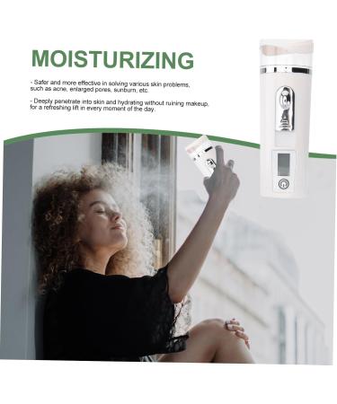 BIUDECO Hydrating Instrument Face Sprayer Portable Facial Mister Fog Humidifier Handheld Steamer White Abs - Buy Online on GoSupps.com