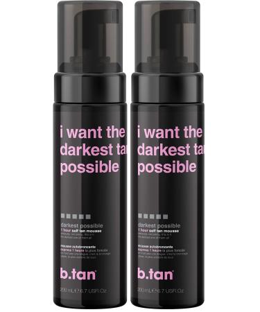 B.Tan I Want The Darkest Tan Possible Self Tan Mousse Unisex 6.7 oz (Pack of 2)