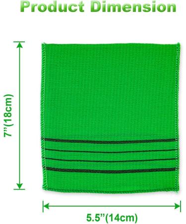 Korean Exfoliating Washcloth Italy Towel - 8PCS Green Scrubbing Cloth Set for Skin Exfoliation, Pore Cleansing, and Acne Reduction - Buy Online on GoSupps.com