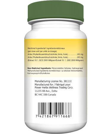 Power Herbs Pure Amla (Indian Gooseberry) 60 Veg Capsules - Buy Online on GoSupps.com
