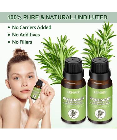 Pure Rosemary Oil for Hair Growth - 2 Pack with Scalp Massage Brush | Enhance Hair Health for Men & Women - Buy Online on GoSupps.com