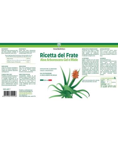 Vonderweid Father Zago Aloe Arborescens Whole Leaf Juice 500 ML - Immunostimulant Nutritional Supplement - Buy Online on GoSupps.com