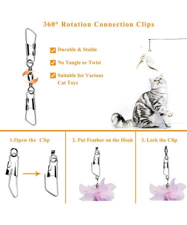 Jetczo Cat Wand Toy - Feather Replacements with Bells for Interactive Exercise - 6 Piece Set - Buy Online on GoSupps.com