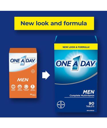 One A Day Multivitamin for Men - Daily Vitamins For Men - Men's Multivitamin With Vitamin A & Multivitamin For Men 50 Plus - Daily Vitamins For Men With Vitamins A B C D E Nutritional Supplement+ Men 50 Plus - Buy Online on GoSupps.com