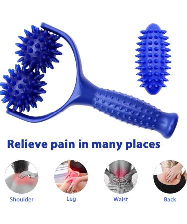 Ultimate Blue Bone Massage Roller with Handle - Interchangeable Fascia Balls for Pain Relief in Arms Legs Back & Shoulders - Buy Online on GoSupps.com