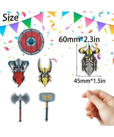 Vikings Themed Happy Birthday Cupcake Toppers 18-PC Set - Perfect Barbarian Pirate Themed Birthday Party Nordic Viking Themed Party or Baby Shower Party Decorations for Boys and Girls - SugarGera - Buy Online on GoSupps.com