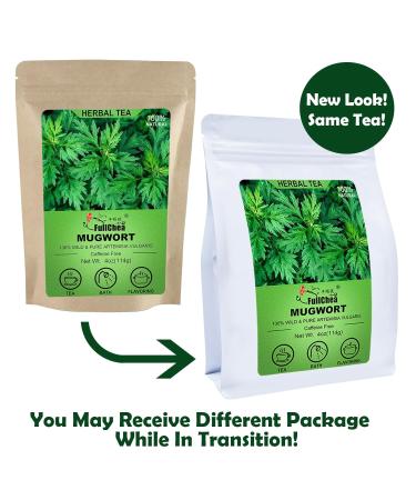 FullChea 100% Pure Natural Dried Mugwort Herb Loose Leaf Tea - 4oz/114g - Superior Quality, Sulfur-Free, Non-GMO, Caffeine-Free - Promotes Lucid Dreaming - Buy Online on GoSupps.com