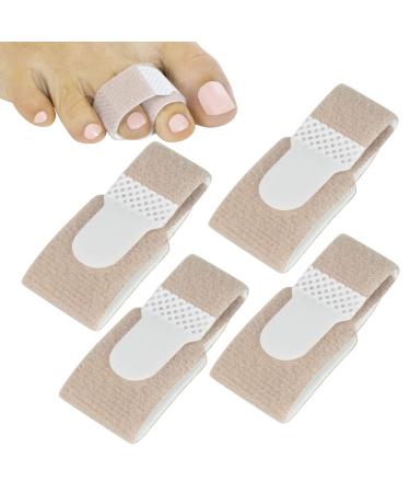 ViveSole Broken Toe Wrap (4 Pack) - Hammer Toe Corrector - Compression Cushion for Women, Men and Seniors - Reusable and Soft Big Crooked Toe Splint - Overlapping Pain Relief Separator Bandage