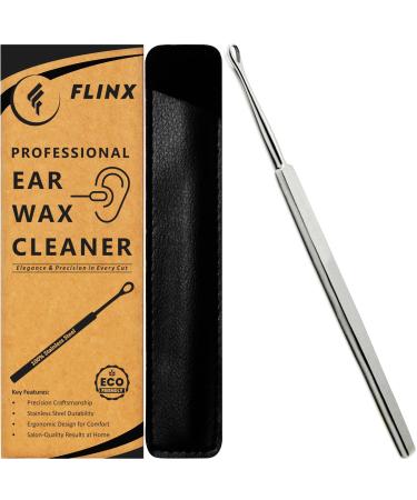 FLINX Metal Ear Wax Removal Tool with Pouch Ear Pick Ear Wax Cleaner Ear Cleaner Ear Wax Scoop Limpiador de O dos Ear Spoon Ear Cleaning Tools Ear Wax Tools Kit Ear Picker Metal Ear Cleaner Tool