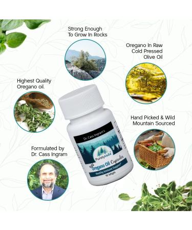 PURELY WILD Dr. Cass Ingram's Oregano Oil Gelcaps - 90 Softgels - Immune System Support - Unprocessed Wild Mediterranean Oregano - Mountain Sourced - Non-GMO - 90 Servings - Buy Online on GoSupps.com