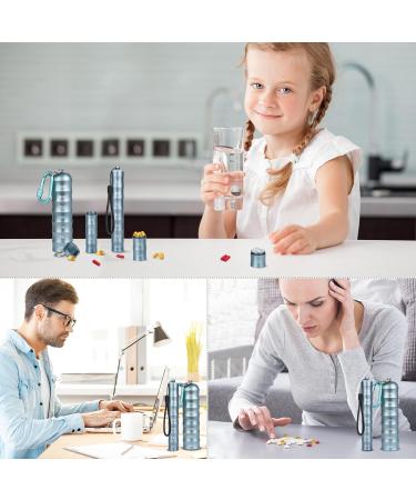 Buy 2 Pieces Aluminium Portable Organiser Set - 7 Tier Waterproof Pill Box for 14 Days - Moisture Resistant & Space-Saving Storage - Buy Online on GoSupps.com