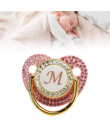 Personalized Golden Baby Pacifier & Clip Set - A-Z Bling Pacifier for Newborns (Letter M) - Silicone Ages 6 to 18 Months - Buy Online on GoSupps.com