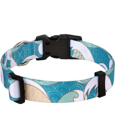 Mihqy Adjustable Soft Dog Collar - Bohemian Floral & Geometric Design for All Dog Sizes (38-63 cm) - Buy Online on GoSupps.com