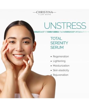 Christina Unstress Total Serenity Calming Serum - 30ml | Soothing Relief for All Skin Types - Reduce Stress & Rebalance Skin - Buy Online on GoSupps.com