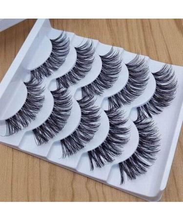 SpirWoRchlan 5 Pairs Long Cross False Eyelashes - Premium Black Eyelash Extensions for Stunning Makeup - Shop Now! - Buy Online on GoSupps.com