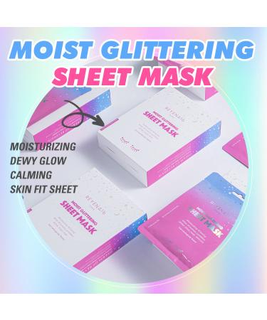 Moist Glittering Sheet Mask | Aloe & Seaweed Extracts for Radiant Skin | 10 Dermatologically Tested Masks - Buy Online on GoSupps.com