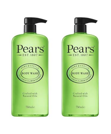 PEARS Pure & Gentle with Lemon Flower Extracts Shower Gel | 98% Pure Glycerin Shower Gel and Firming Body Wash for Sensitive Skin with Lemon Flower Extract | Pack of Two | 1500 ML