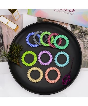 Jesslab Spiral Hair Ties - 10 PC Traceless No-Damage Plastic Coil Ponytail Holders for Girls & Women - Color Sorted (#15) - International Shipping Available - Buy Online on GoSupps.com