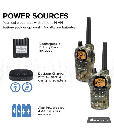 Midland 50 Channel GMRS Two-Way Radio - Long Range Walkie Talkie 2-Pack in Mossy Oak Camo - Black/Mossy Oak Camo - Buy Online on GoSupps.com