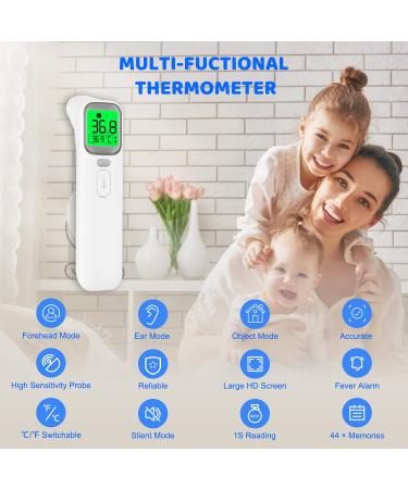 Heal-Check 4-in-1 Digital Infrared Thermometer - Non Contact Forehead & Ear Thermometer for Adults, Kids, Baby - Fever Alarm, One Second Reading, 40 Memories - Buy Online on GoSupps.com