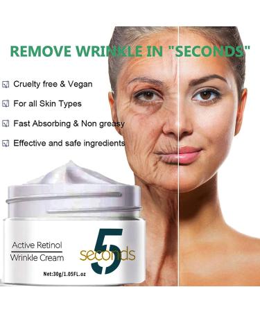 5 Seconds Retinol Anti-Wrinkle Cream Instant Wrinkle Remover Rapid Wrinkle Repair Cream Instant Wrinkle Remover Rapid Wrinkle Repair Cream Skin Tightening Cream for Face Forehead 30ML - Buy Online on GoSupps.com