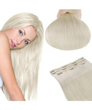 Runature blond clip in extensions real hair remy clip in real hair extensions white blonde clip in hair extension real hair 35cm 14 inch #800 50g3 piece 35cm-3Pcs #800