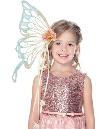 birthday wedding photoshoot fairy hair clip girl hair barrettes wing costume moving hair clips kid hair accessories butterflies wing hair barrette fabric 3d tassel crocodile skin - Buy Online on GoSupps.com