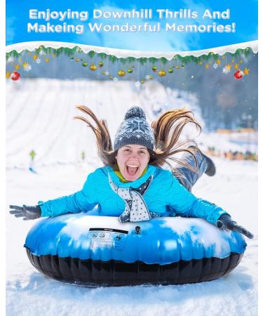 HITOP Snow Tube - Heavy Duty Inflatable Sled for Kids and Adults | Thickened 0.9mm Material | Perfect Winter Toy Gift - Cloud Sky03 - Buy Online on GoSupps.com