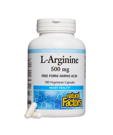 Natural Factors L-Arginine 500 mg 180 Vegetarian Capsules