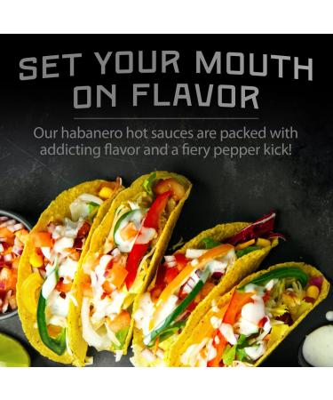 Melinda's Habanero Hot Sauce Variety Pack - 5 Pack Gourmet Gift Set with XXXXtra Reserve, Garlic, Mango, and Ghost Pepper - 5 oz Bottles - Extra Spicy Heat Levels - Buy Online on GoSupps.com