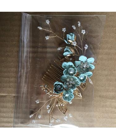 Wedding Hair Comb Rhinestone Clip - Green Crystal Bridal Hair Accessories - Buy Online on GoSupps.com