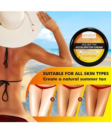 Tanning Accelerator Cream Long Lasting Sunbed Cream Instensive Brown Tanning Gel Effective in Sunbeds & Outdoor Sun Achieve a Natural Tan with Natural Ingredients 100g - Buy Online on GoSupps.com