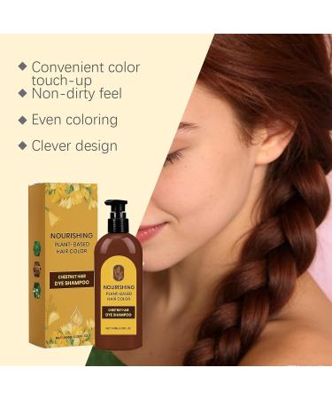 Plant-based hair dye Chestnut coloring shampoo 3-in-1 natural hair color | Total gray coverage Gentle moisturizing formula Smooth and shiny hair for men and women - Buy Online on GoSupps.com