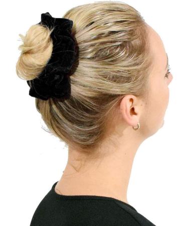 Premium Quality Velvet Classic Hair Ties/Bands 2pcs - Plain Black - Buy Online on GoSupps.com