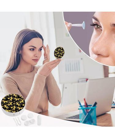 Gold Glitter Unicorn Contact Lens Case - Portable Cute Storage Box with Mirror - Buy Online on GoSupps.com