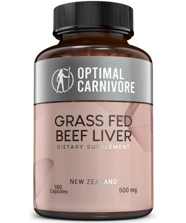 Grass Fed Beef Liver Capsules, Desiccated Beef Liver Supplement, Ancestral Superfood from New Zealand (180 Pills) by Optimal Carnivore