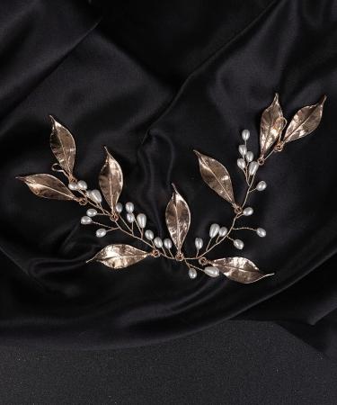 Deniferymakeup Wedding Leaves Hair Vines with Pearl Wedding Bridal Headpieces Headbands Wedding Hair Accessory for Bride and Bridesmaid (Style 1) - Buy Online on GoSupps.com